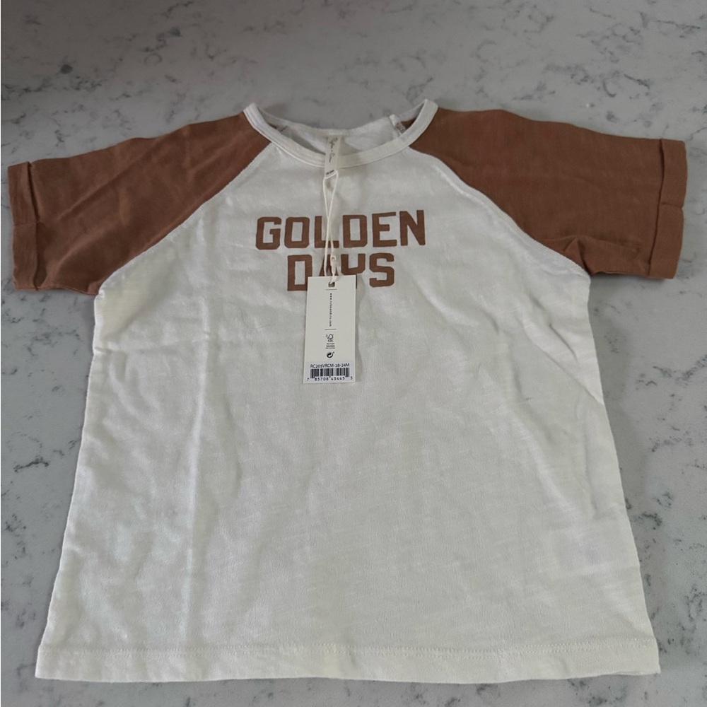 NWT Rylee + Crue 18-24month Kids Raglan T-Shirt White and Brown